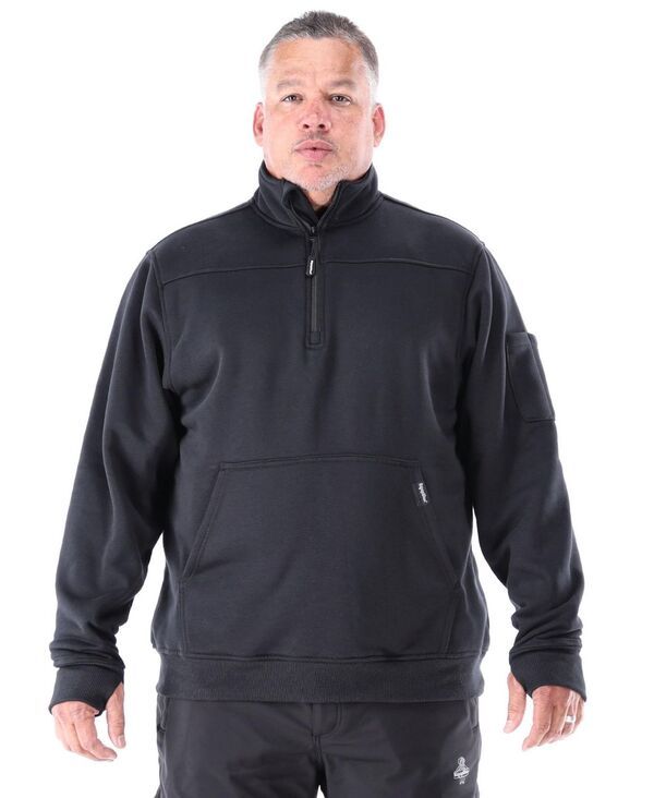 リフリジウェア メンズ アウター パーカー・スウェットール シャツ RefrigiWear Big Tall QuarterZip Sweatshirt Black ブラック
