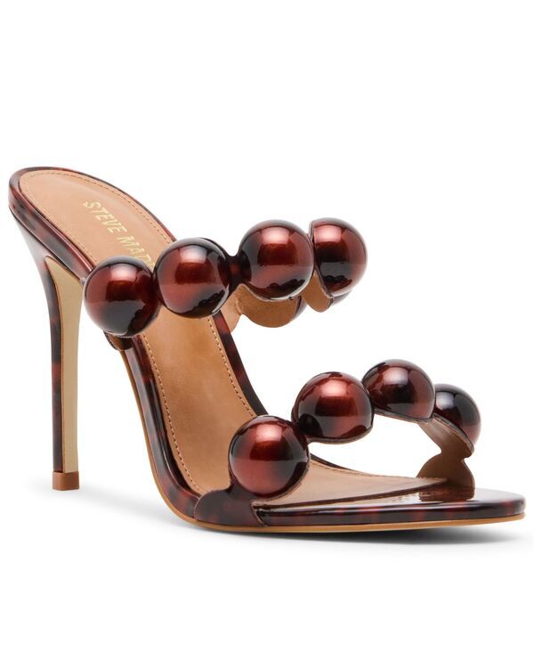 スティーブ マデン レディース シューズ サンダル ヒール Steve Madden Womensaturn DomeStud HighHeel Dressandals Burgundy バーガンディ