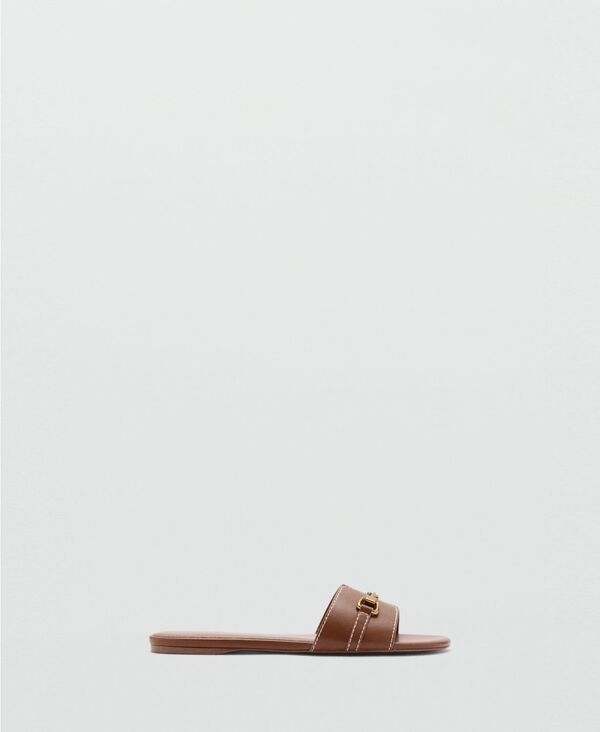 マンゴ レディース シューズ サンダル トール MANGO Womens Metallic Detail Strappy Sandals Leather メタリック