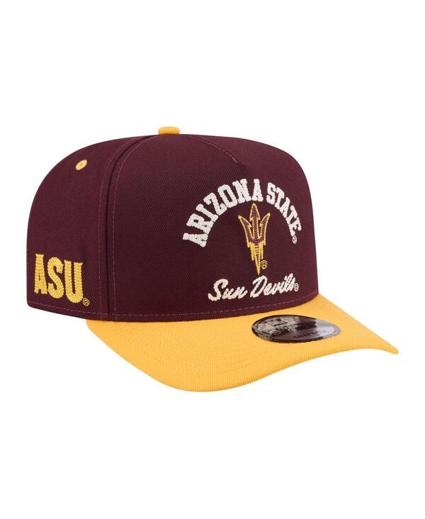 ニューエラ メンズ アクセサリー 帽子 New Era Mens MaroonGold Arizona State Sun Devils TwoTone Arched 9FIFTY Snapback