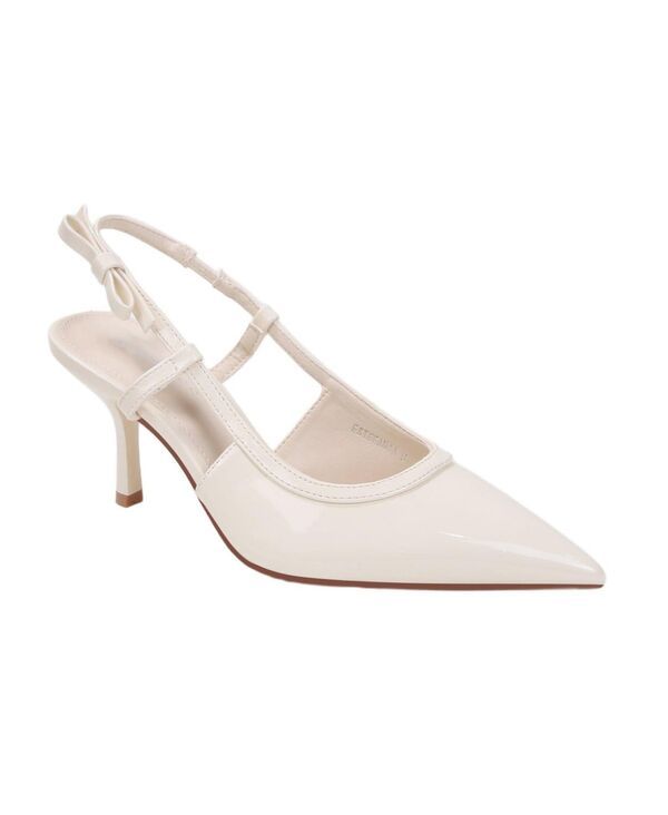 バーネス レディース シューズ パンプス BERNESS Womens Estefania Slingback with Bow Accent White ホワイト
