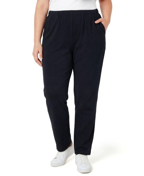 ウーマン ウィズイン レディース ボトムス カジュアルパンツ ニット Woman Within Womens Within 7Day Knit StraightLeg PullOn Pants Bla