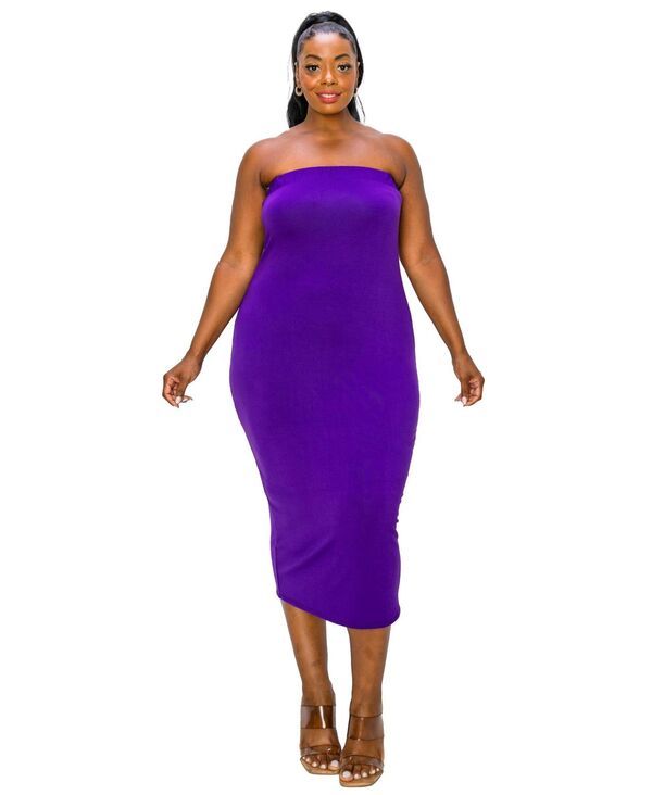 リブド レディース トップス ワンピース プラスサイズ L I V D Plusize Willow Tube Dress Purple パープル