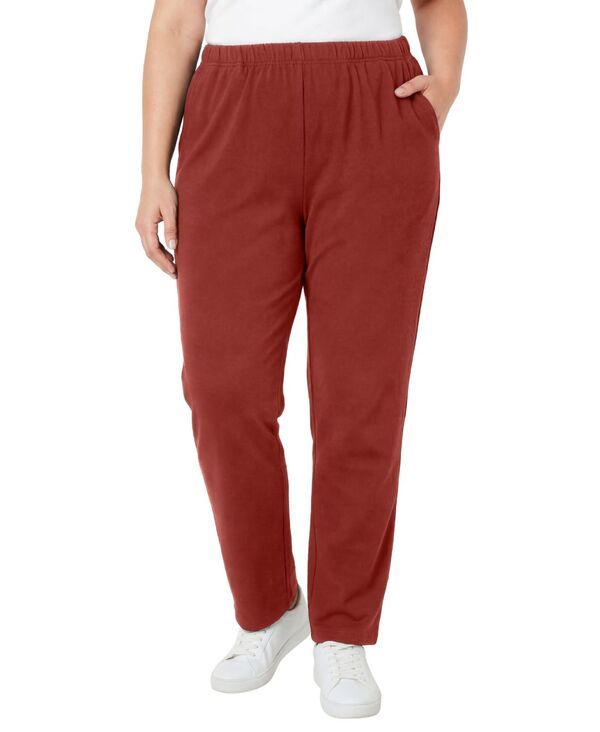 ウーマン ウィズイン レディース ボトムス カジュアルパンツ ニット Woman Within Womens Within 7Day Knit StraightLeg PullOn Pants Red
