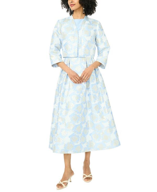 ミスク レディース アウター ジャケット・ブルゾン プリント MSK Womens 34LengthSleeve Boat Neck Printed Jacket Dress PeriGold ゴール