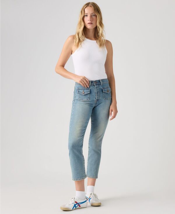 リーバイス レディース ボトムス デニムパンツ クロップド ジーンズ Levis Womens Wedgie Flapocket HighRise Cropped Jeans Lunch Plan