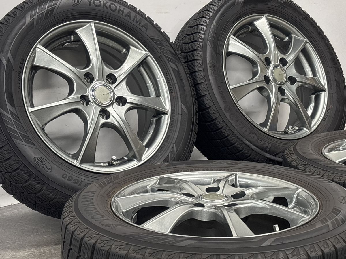 美品】LEBEN 16in 6J +50 PCD114.3 ヨコハマ アイスガード iG60 205