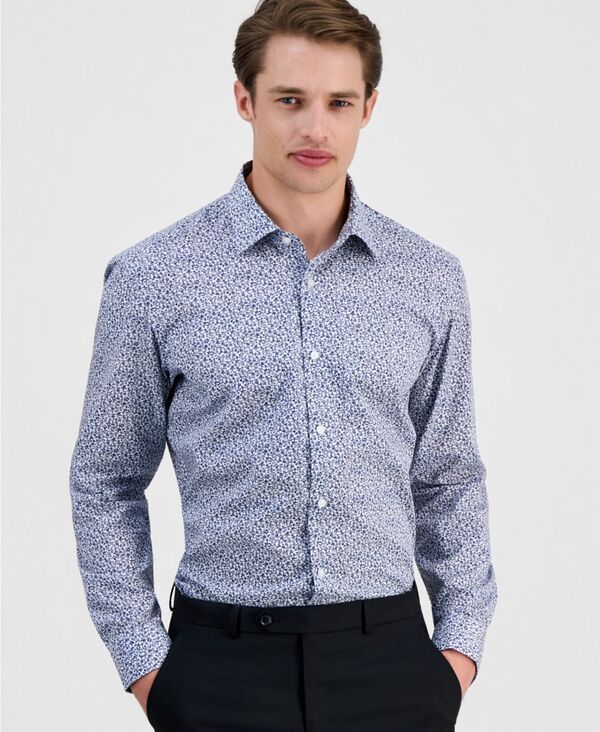 ヒューゴボス メンズ トップス シャツ Hugo Boss Mens ModernFit Patternedresshirt Navy ネイビー