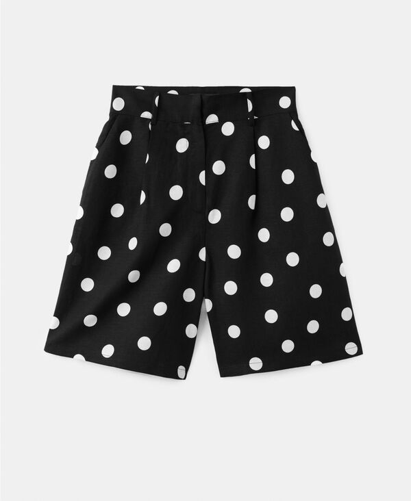 マンゴ レディース ボトムス ハーフパンツ・ショーツ ドット柄 ドット ショートパンツ MANGO Womens Lyocell Polka Dot Shorts Black ブラック