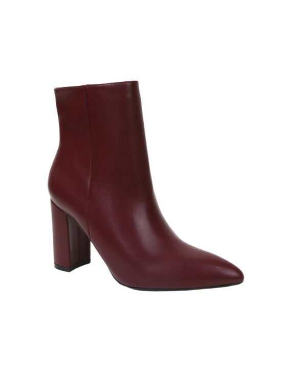 バーネス レディース シューズ ブーツ・レインブーツ アンクル ヒール BERNESS Womensara Block Heel Ankle Boots Burgundy バーガンディ
