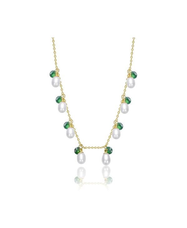 レイチェルグラウバー レディース アクセサリー ネックレス・チョーカー・ペンダントトップ レース Rachel Glauber Timeless Plated Mother of Pearl CZ N