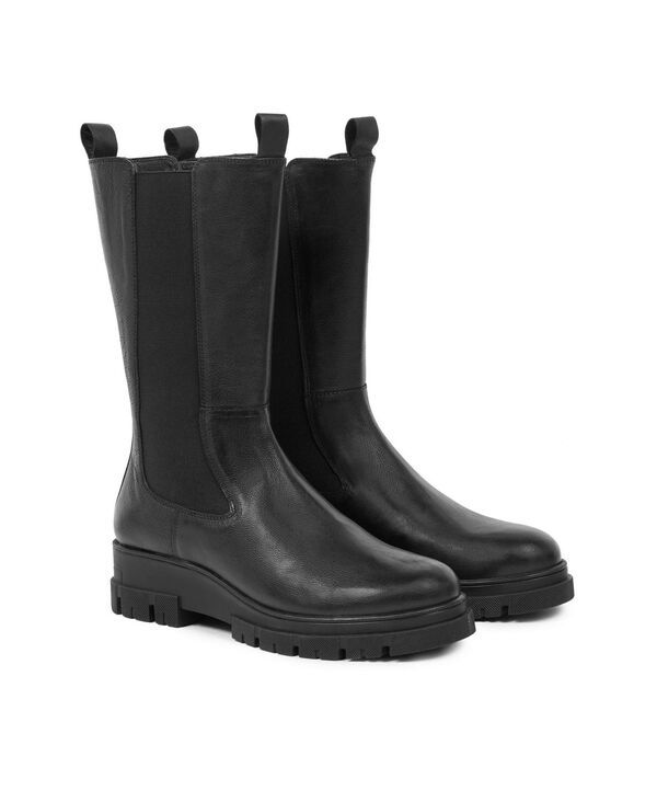 ケルティックアンドコー レディース シューズ ブーツ・レインブーツ チェルシーブーツ トール チェルシー Celtic Co Chunky Tall Chelsea Boot Black leathe
