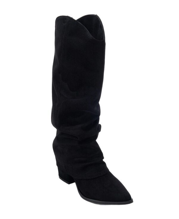 プロローグシューズ レディース ブーツ・レインブーツ ヒール Prologue Shoes Womens Elaris Block Heel Knee High Boot Black suede fa