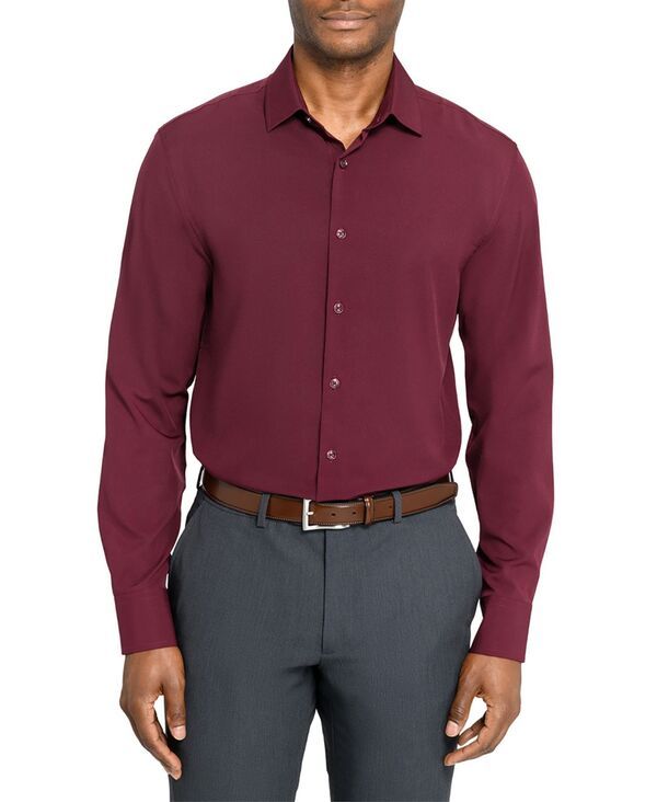 コンストラクト メンズ トップス シャツ ConStruct Mensolid Performance Stretch Cooling Comfort Dresshirt Wine ワイン