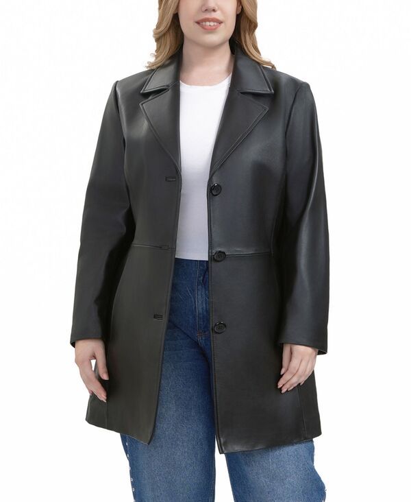 ビージーエスディー レディース アウター ジャケット・ブルゾン プラスサイズ コート レザー BGSD Plusize Irina Leather Coat Black ブラック