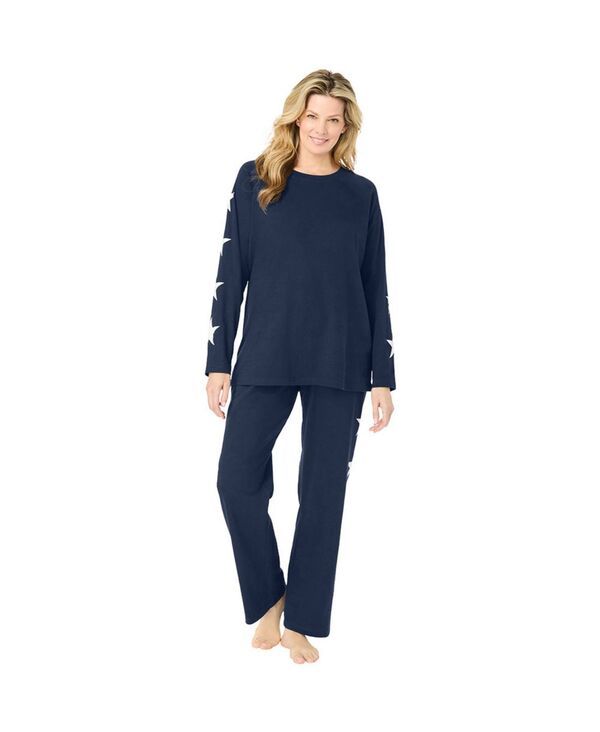 ドリームスアンドコー レディース アンダーウェア ナイトウェア プラスサイズ プリント Dreams Co Plusize Dreams and Co Side Print Pajama Set Na