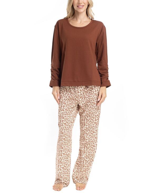 ムクルクス レディース アンダーウェア ナイトウェア セーター MUK LUKS Womensweater Weather Pajama Set Caramelle
