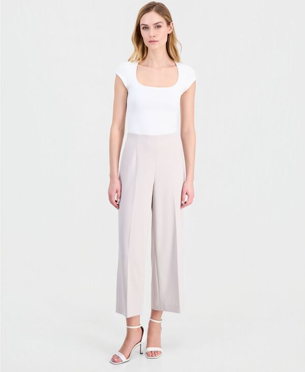 アンクライン レディース ボトムス カジュアルパンツ プチ クロップド Anne Klein Womens HighRise Cropped WideLeg Pants Regular Petite