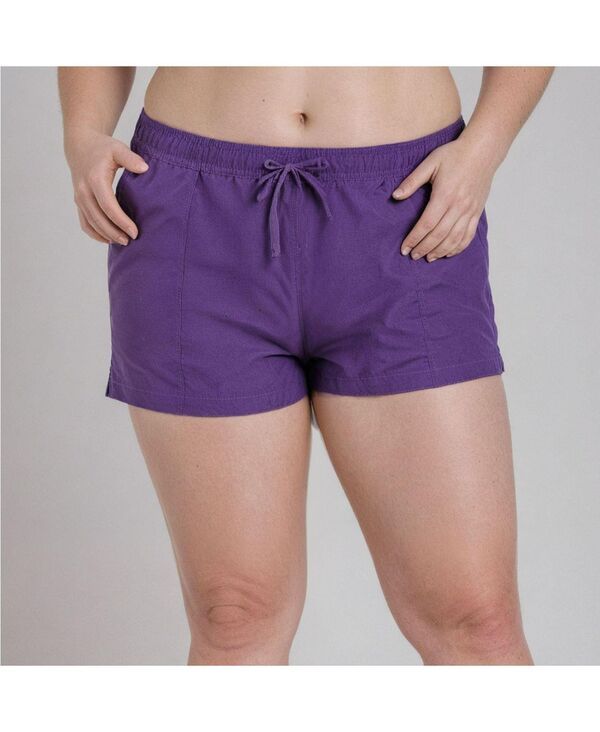 カリプサ レディース 水着 ボトムスのみ プラスサイズ ショートパンツ Calypsa Plusize Chlorine Resistant 23 Board Shorts Eggplant
