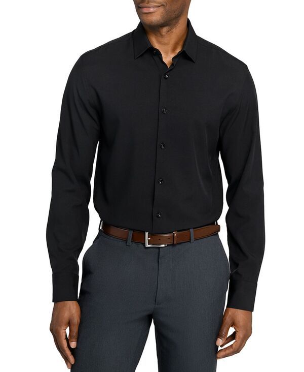 コンストラクト メンズ トップス シャツ ConStruct Mensolid Performance Stretch Cooling Comfort Dresshirt Noir