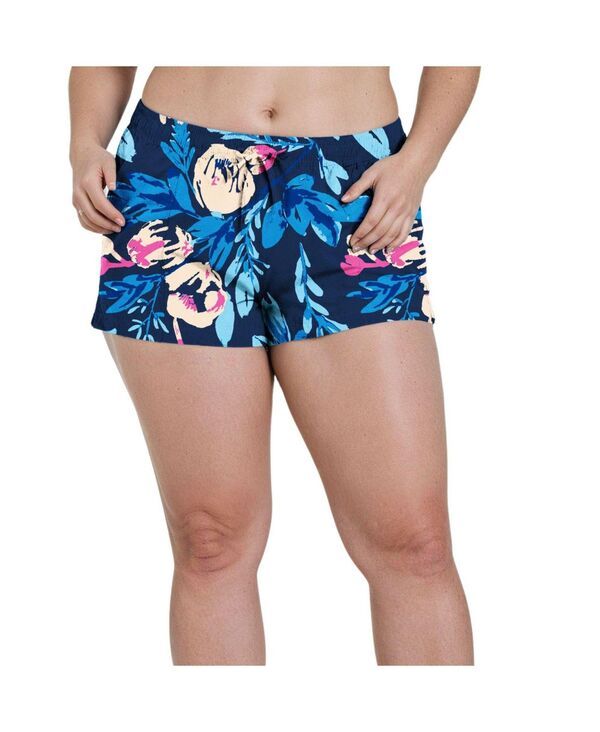 カリプサ レディース 水着 ボトムスのみ プラスサイズ ショートパンツ Calypsa Plusize Chlorine Resistant 23 Board Shorts Midnight bloo