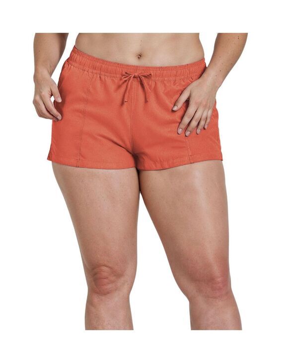 カリプサ レディース 水着 ボトムスのみ プラスサイズ ショートパンツ Calypsa Plusize Chlorine Resistant 23 Board Shorts Rust ラスト