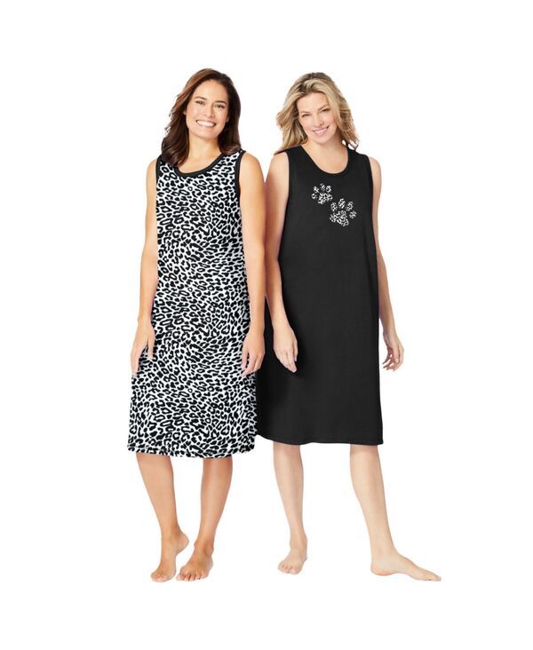 ドリームスアンドコー レディース アンダーウェア ナイトウェア シャツ ノースリーブ Dreams Co Womens Dreams and Co 2Pack Sleevelessleepshirt