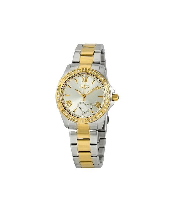 インビクタ レディース アクセサリー 腕時計 Invicta Womens 21418 Angel Quartz 3 Hand Silver Dial Watch Twotone シルバー