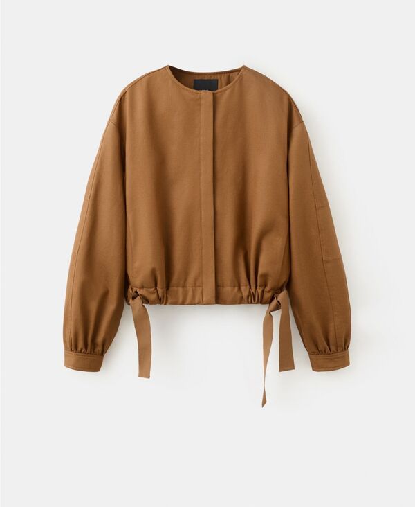 マンゴ レディース アウター ジャケット・ブルゾン MANGO Womens Elastic Bands Lyocell Jacket Brown ブラウン