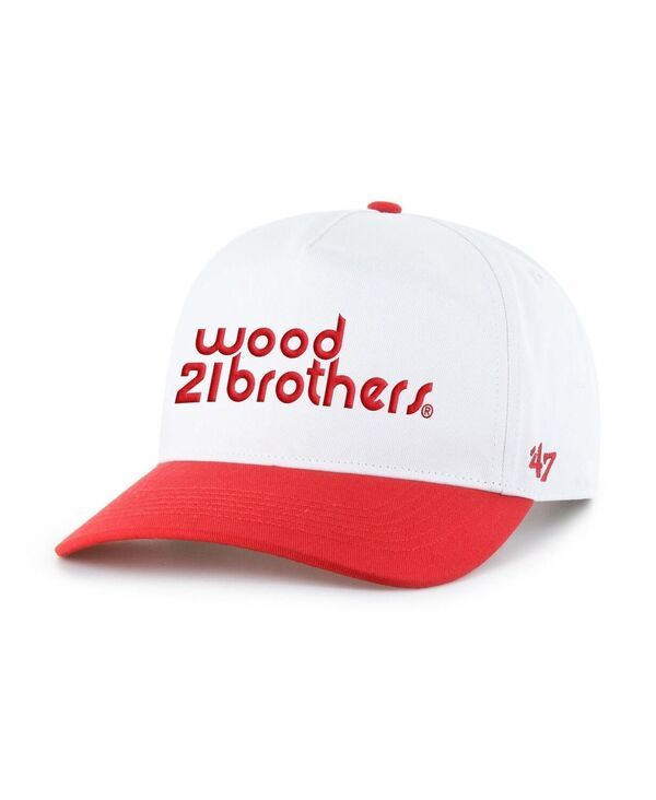47 ブランド メンズ アクセサリー 帽子 47 Brand Mens WhiteRed Wood Brothers Racing NASCAR TwoTone Team Adjustable Hit