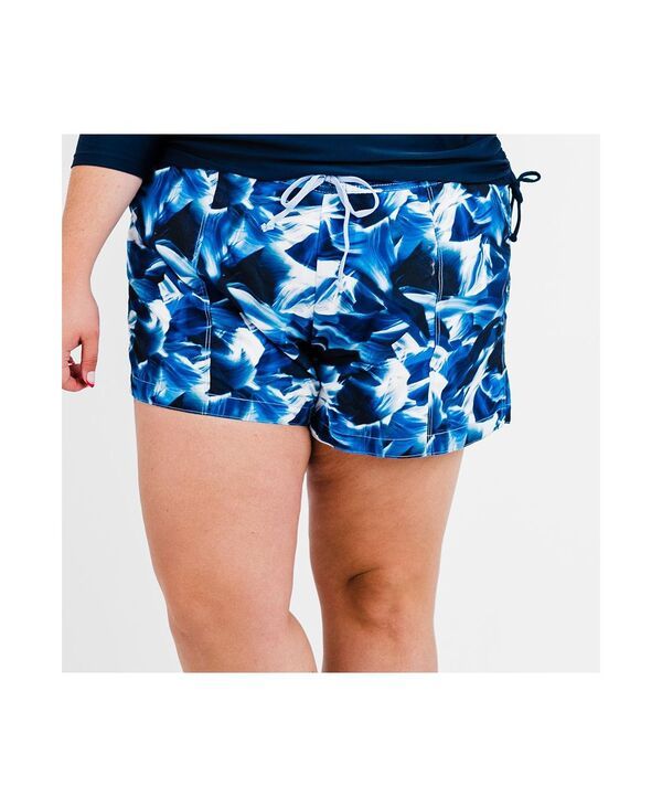 カリプサ レディース 水着 ボトムスのみ プラスサイズ ショートパンツ Calypsa Plusize Chlorine Resistant 23 Board Shorts Navy wave ネイビ