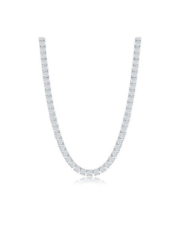メタロ レディース アクセサリー ネックレス・チョーカー・ペンダントトップ Tシャツ レース Metallo Stainlessteel Round CZ Tennis Necklace Silver