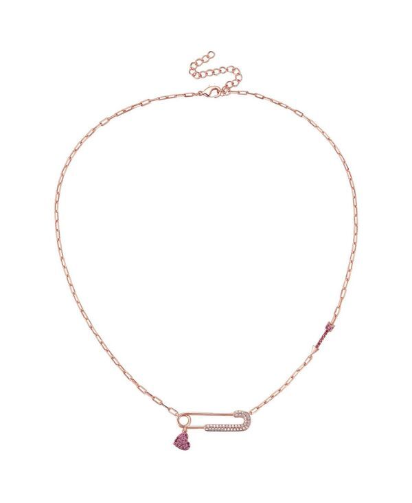 ジジガール レディース アクセサリー ネックレス・チョーカー・ペンダントトップ レース GiGiGirl 18K Rose Plated with Red Cubic Zirconia Heart C