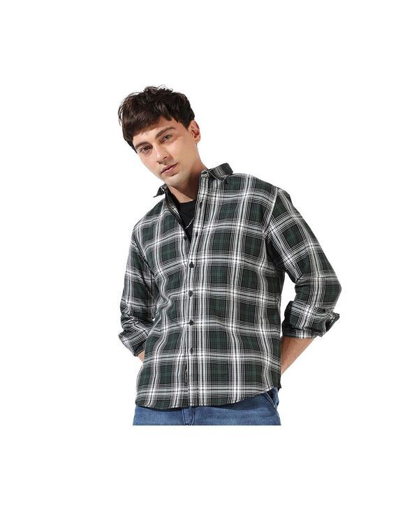 キャンパスストラ メンズ トップス シャツ レギュラーフィット Campusutra Mens Green Checke red Regular Fit Casual Shirt Green グリーン