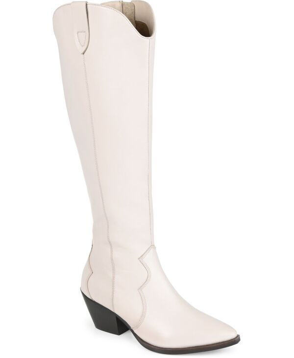 ジュルネ シグネチャー レディース シューズ ブーツ・レインブーツ Journee Signature Womens Pryse Western Knee High Boots Bone