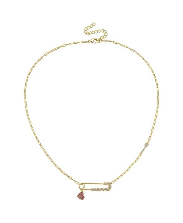 ジジガール レディース アクセサリー ネックレス・チョーカー・ペンダントトップ レース GiGiGirl 14k Gold Plated with Red Cubic Zirconia Heart C