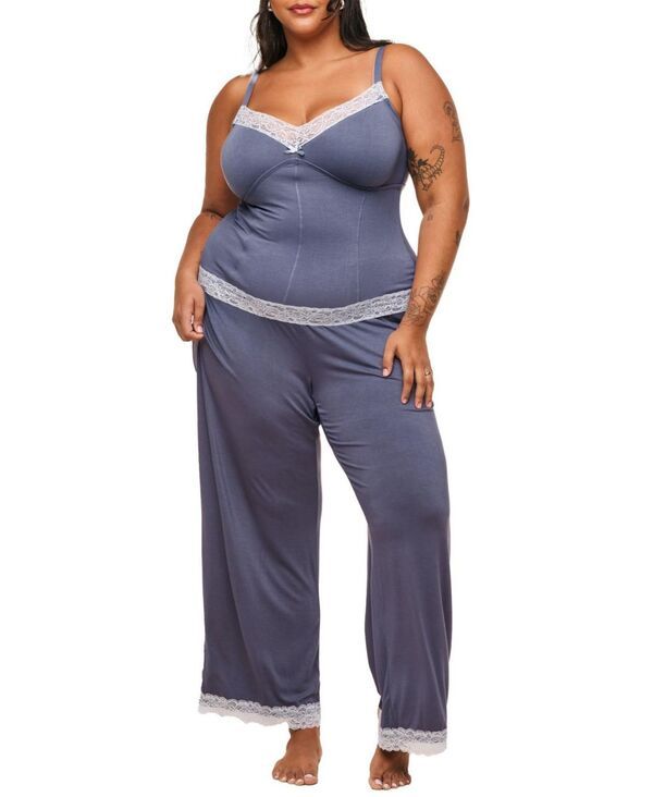 アドアミー レディース アンダーウェア ナイトウェア プラスサイズ パンツ Adore Me Plusize Suzanna Pajama Cami And Pantset Dark grey グレー