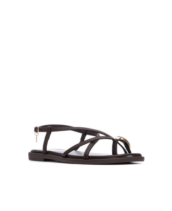 キシタイ レディース シューズ サンダル XTI Womens Flat Strappy Sandals Brown ブラウン