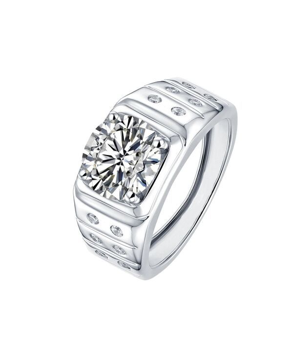 レイチェルグラウバー メンズ アクセサリー リング Rachel Glauber Brilliant Clear Cubic Zirconia Cocktail Band Ring White ホワイ