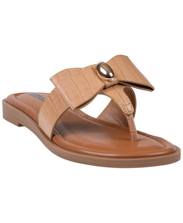 ジーシーシューズ レディース サンダル GC Shoes Womens Alba Bow Flat Sandals Biege