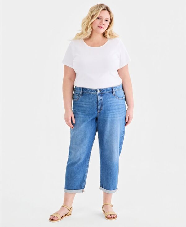 スタイルアンドコー レディース ボトムス デニムパンツ プラスサイズ ジーンズ Style Co Plusize Mid Rise 5 Pocket Relaxed Straight Jeans Dr