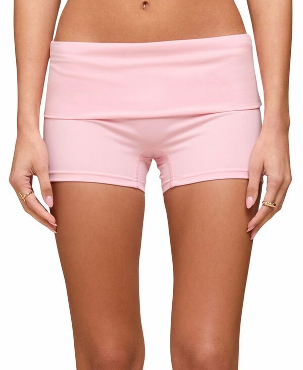 アディクテッド レディース ボトムス ハーフパンツ・ショーツ ショートパンツ Edikted Womensoraia Foldover Biker Shorts Pink ピンク