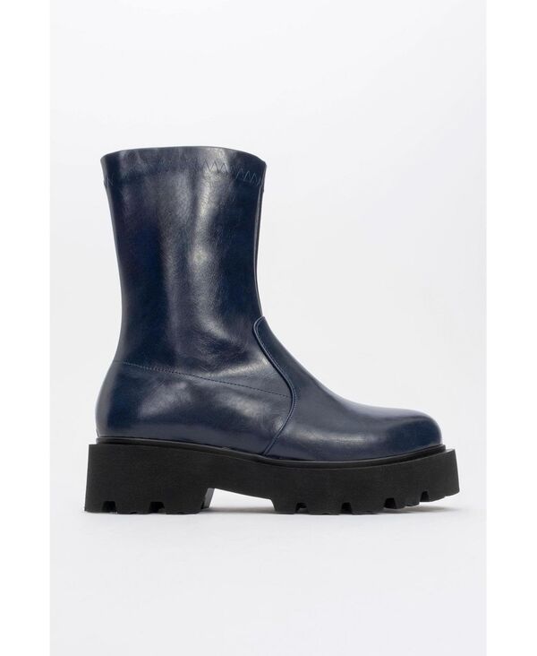 プロローグシューズ レディース ブーツ・レインブーツ Prologue Shoes Rush Bootie Women Navy faux leather ネイビー
