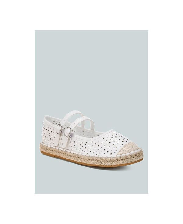 ロンドンラグ レディース シューズ サンダル London Rag Womens Noori Woven Dual Buckle Sandals White polyurethane ホワイト