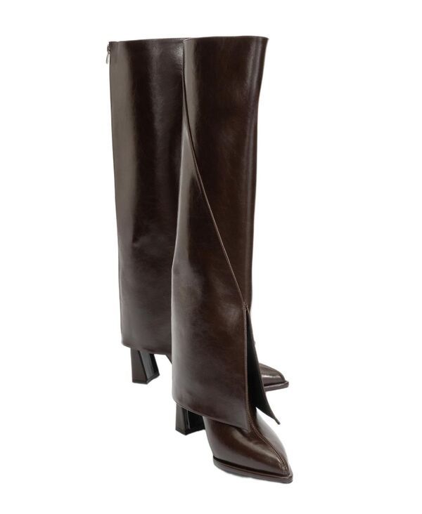プロローグシューズ レディース ブーツ・レインブーツ ヒール Prologue Shoes Women Aja Block Heel Convertible Knee High Boot Brown