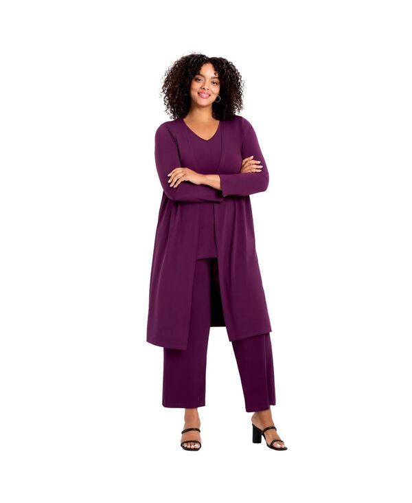 アベニュー レディース アウター ニット・セーター カーディガン AVENUE Womens Duster Cardigan Dark berry