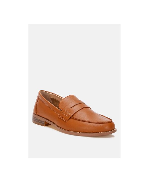 ラグアンドコー レディース シューズ スリッポン・ローファー ヒール Rag Co Rag and Co Womens Reiga Low Block Heeloafers Tan polyureth