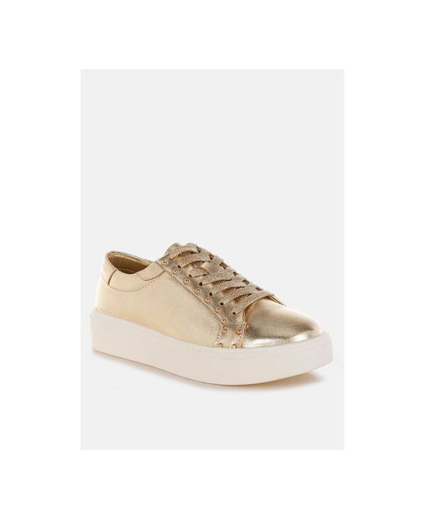 ラグアンドコー レディース シューズ スニーカー トール レザー Rag Co Womens Cincinati Metallic Pleather Chunky Sneaker silver met