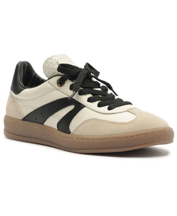 アレッツォ レディース シューズ スニーカー マキシ Arezzo Womens Maxine Round Toe Flat Sneakers Black and White ホワイト
