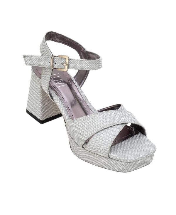 プロローグシューズ レディース サンダル プラットフォーム ヒール Prologue Shoes Womens Lisbon Platform Block Heel Sandal Silver シルバ